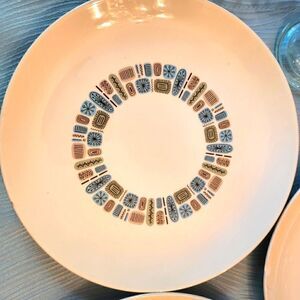 Vintage Good 1963 Canonsburg Pottery 3 "Temporama" Dura-Gloss 10" Dinner Plates